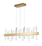 Bethel Gold LED Chandelier in Stainless Steel & Crystal