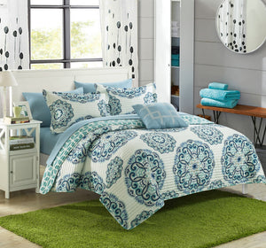 Madrid Green Full/Queen 4pc Quilt Set