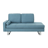 Typhaine Modern Fabric Chaise Lounge, Blue Noble House