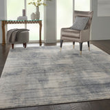 Nourison Rustic Textures RUS02 Painterly Machine Made Power-loomed Indoor Area Rug Blue/Ivory 9'3" x 12'9" 99446476210