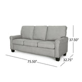 Davies 3-Seater Sofa, Traditional, Grey Noble House