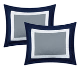 DUKE NAVY QUEEN 10PC COMFORTER SET