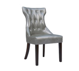 Dickens Silver Leather Dining Chair, Set of 2