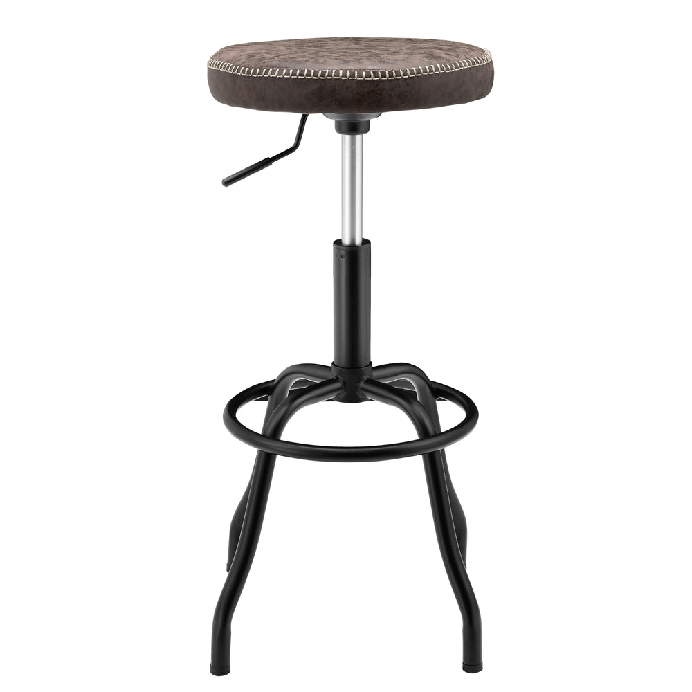 Eaton Adjustable Leatherette Backless Swivel Bar Stool - Stylish Counter Seating for Home & Office