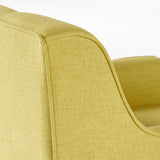 Felicity Mid-Century Modern Fabric Tufted Arm Chair, Verdure Yellow and Natural Noble House