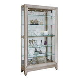 Pulaski Furniture Antique Style 5 Shelf Mirrored Curio Cabinet in Aged Silver 21384-PULASKI 21384-PULASKI