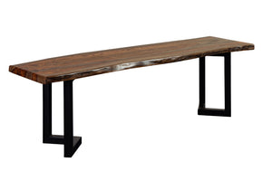 Porter Designs Manzanita Live Edge Solid Acacia Wood Natural Dining Bench Brown 07-196-13-BN58HV-KIT