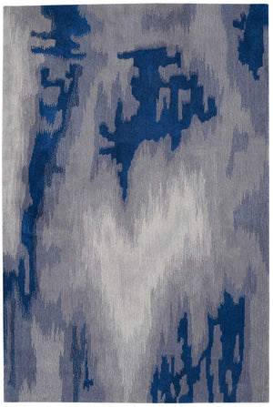 Nourison Symmetry SMM10 Artistic Handmade Tufted Indoor Area Rug Grey/Blue 5'3" x 7'9" 99446708953