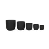 Langley Outdoor Cast Stone Planters (Set of 5), Black