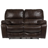 Porter Designs Ramsey Leather-Look Dual seat Transitional Reclining Love Brown 03-112C-02B-6013