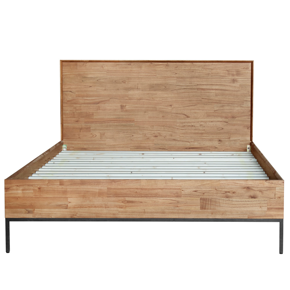 Hathaway Queen Bed Set - Minimalist Japandi Design, Easy Assembly, Solid Acacia Wood & Steel Frame