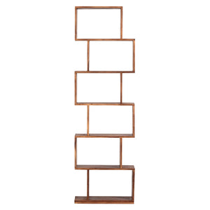 Porter Designs Urban Solid Sheesham Wood 6 Shelf Contemporary Bookcase Natural 10-117-01-8043
