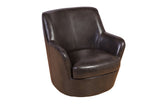 Porter Designs Hayes Leather-Look Swivel Contemporary Accent Chair Brown 03-185C-14-973