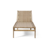 Benfield Outdoor Acacia Wood and Flat Wicker Chaise Lounge