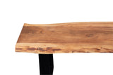 Porter Designs Manzanita Live Edge Solid Acacia Wood Natural Dining Bench Natural 07-196-13-BN58T-KIT