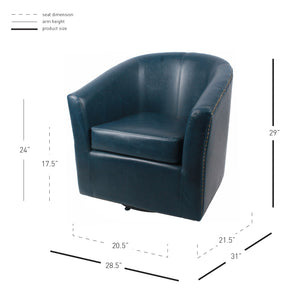 Ernest Bonded Leather Swivel Chair - Elegant Comfort with 360-Degree Rotation, Perfect for Any Space