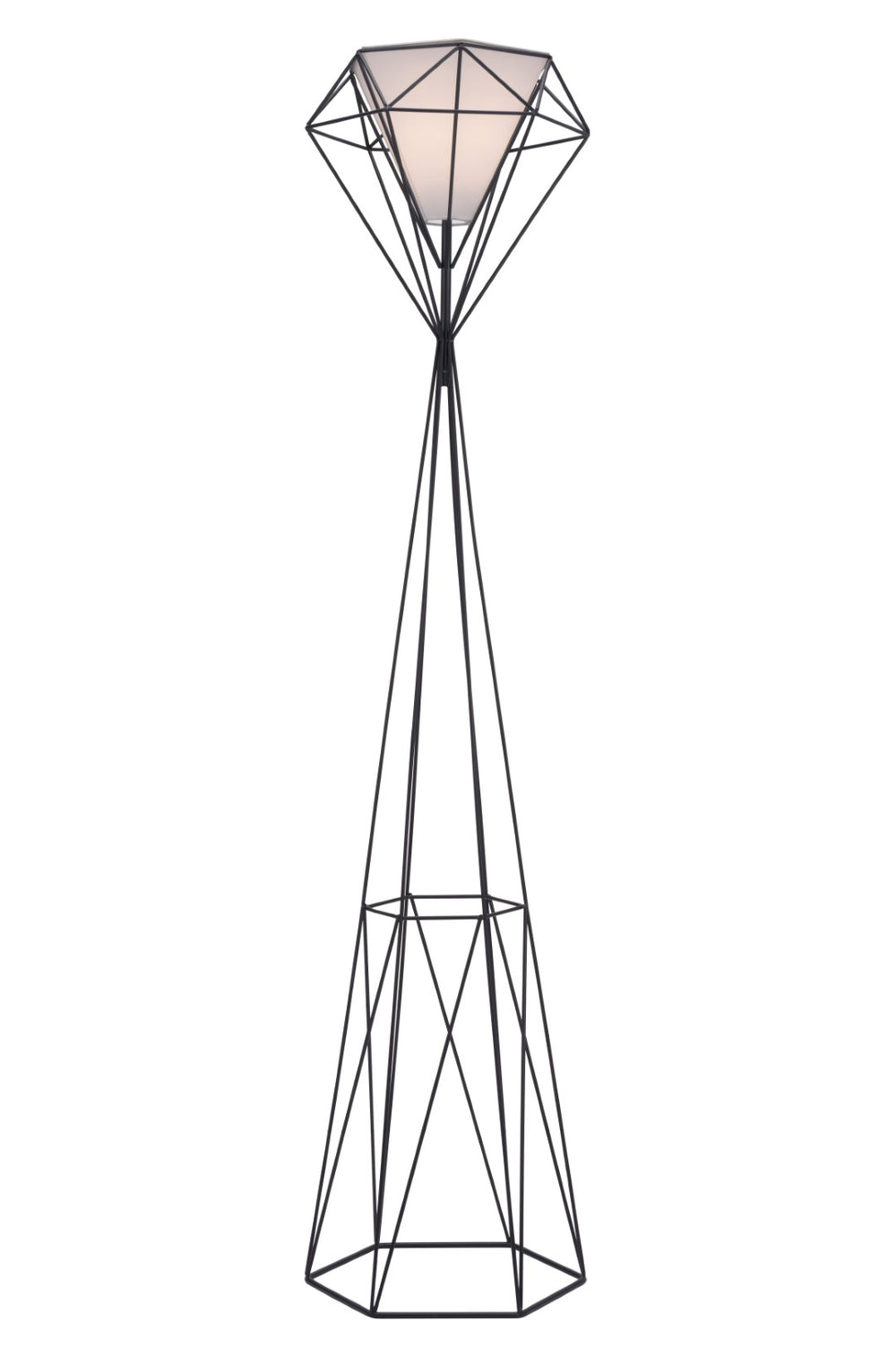 Zuo Modern Delancey Steel, Polyester Modern Commercial Grade Floor Lamp Black, White Steel, Polyester