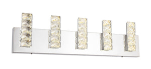 Bethel Chrome LED Wall Sconce in Stainless Steel & Crystal