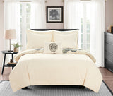 Mindy Beige King 4pc Duvet Set