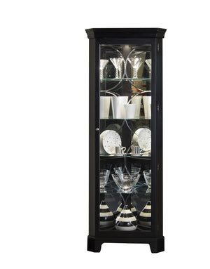 Pulaski Furniture Lighted 4 Shelf Corner Curio Cabinet in Oxford Black 21220-PULASKI 21220-PULASKI