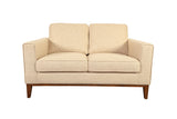 Porter Designs Oakley Wood Trim Contemporary Loveseat Cream 01-216C-02-4038