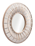 Zuo Modern Toto Rattan, Fir Wood, MDF, Glass Modern Commercial Grade Mirror Antique Gold Rattan, Fir Wood, MDF, Glass