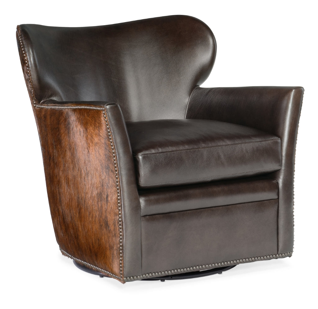Kato Leather Swivel Chair w/ Dark HOH