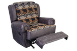 Porter Designs Hunter Wildlife Pattern Reversible to Leather-Look Transitional Recliner Gray 03-33C-11-8022