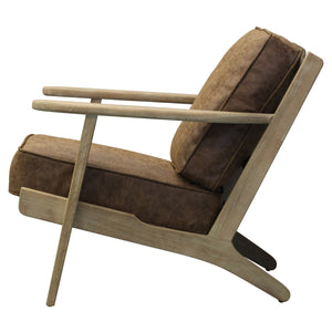 Albert Modern Leatherette Accent Chair - Plush Cushion, Solid Oak Frame, Perfect for Contemporary Spaces