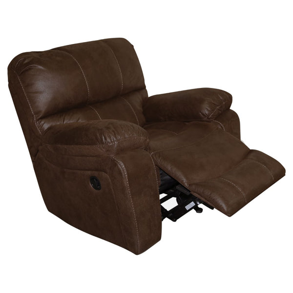 Porter Designs Ramsey Leather-Look Glider Transitional Recliner Brown 03-112C-05-6016