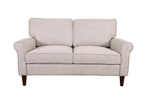 Porter Designs Kason Microfiber Traditional Loveseat Cream 01-216C-02-4010