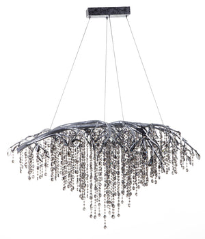 Bethel Silver Chandelier in Metal & Crystal