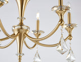 Bethel Stain Brass Chandelier in Iron & Crystal