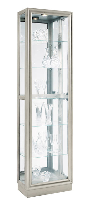 Pulaski Furniture Side Entry 5 Shelf Curio Cabinet in Platinum Silver 21455-PULASKI 21455-PULASKI