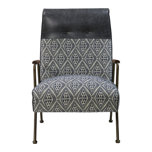 Kahlo Fabric Accent Chair Azure Diamond/Vintage Midnight