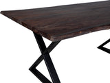 Porter Designs Manzanita Live Edge Solid Acacia Wood Natural Dining Table Gray 07-196-01-DT82MX-KIT