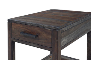 Porter Designs Fall River Solid Sheesham Wood Contemporary End Table Natural 10-117-01-4496