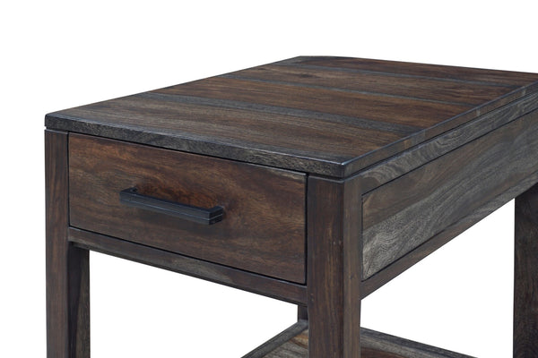 Porter Designs Fall River Solid Sheesham Wood Contemporary End Table Natural 10-117-01-4496