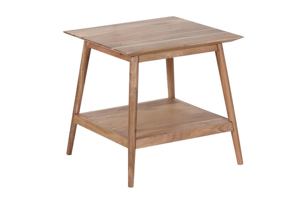 Porter Designs Portola Solid Acacia Wood Transitional End Table Natural 05-108-07-5034