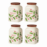Holiday Cooking Spice Jars, Set of 8