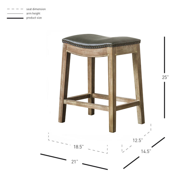 Elmo Bonded Leather Counter Stool - Vintage Gray