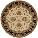 Nourison Living Treasures LI04 Persian Machine Made Loomed Indoor only Area Rug Ivory/Black 7'10" x ROUND 99446675057