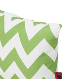 Marisol Outdoor Green and White Chevron Water Resistant Square and Rectangular Throw Pillows Noble House