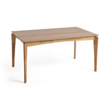 Noble House Wren Dining Table, 6-Seater, Rubberwood with Walnut Veneer, Mid-Century, Natural Oak Finish