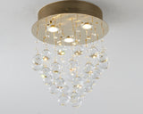 Bethel Gold Semi Flush Mount in Iron & Crystal