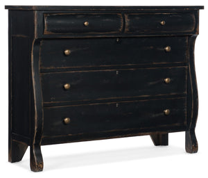 Hooker Furniture CiaoBella Casual Ciao Bella Five-Drawer Bureau in Poplar and Hardwood Solids with Maple Veneer, Cedar and Felt Panel 5805-90011-99