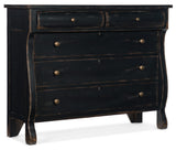 Hooker Furniture CiaoBella Casual Ciao Bella Five-Drawer Bureau in Poplar and Hardwood Solids with Maple Veneer, Cedar and Felt Panel 5805-90011-99