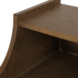 Boyes Contemporary End Table with Hutch, Walnut, Natural, and Antique Gold Noble House