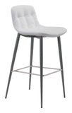 Zuo Modern Tangiers 100% Polyurethane, Plywood, Steel Modern Commercial Grade Barstool Set - Set of 2 White, Dark Gray 100% Polyurethane, Plywood, Steel