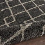 Nourison Geometric Shag GOS01 Moroccan Machine Made Power-loomed Indoor only Area Rug Charcoal 7'10" x 9'10" 99446482181
